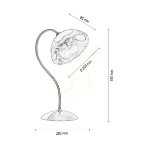 Wien Table Lamp, 1xE27, Max. 60W, Metal Patina/White Glass Shade, 28.5 cm small 3