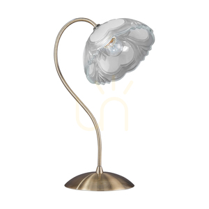 Wien Table Lamp, 1xE27, Max. 60W, Metal Patina/White Glass Shade, 28.5 cm small 0