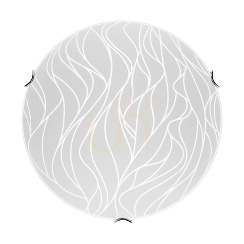 Check Wisconsin Ceiling Light, Includes 1x LED 2700K 18W, Chrome Metal/White Glass Shade, Ø40 cm