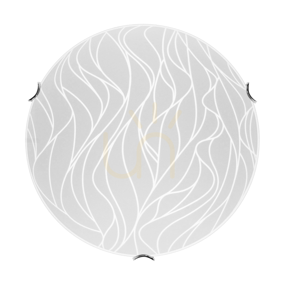 Wisconsin Ceiling Light, Includes 1x LED 2700K 18W, Chrome Metal/White Glass Shade, Ø40 cm