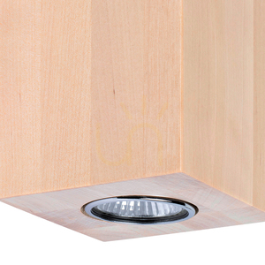 Wooddream Square Wall Sconce, 2xGU10, Max. 6W, Birch, 10 cm small 1