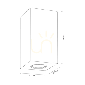 Wooddream Square Wall Sconce, 2xGU10, Max. 6W, Birch, 10 cm small 2