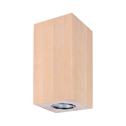 Check Wooddream Square Wall Sconce, 2xGU10, Max. 6W, Birch, 10 cm
