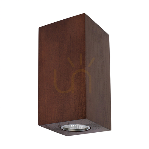 Check Wooddream Square Wall Sconce, 2xGU10, Max. 6W, Beech and Walnut Wood, 10 cm