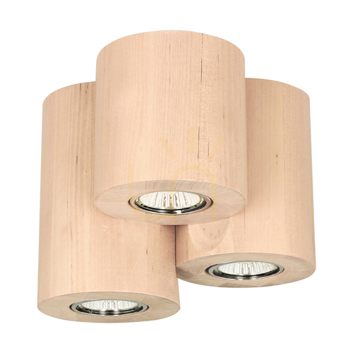 Check Wooddream Round Ceiling Light, 3xGU10, Max. 6W, Birch, Ø18 cm