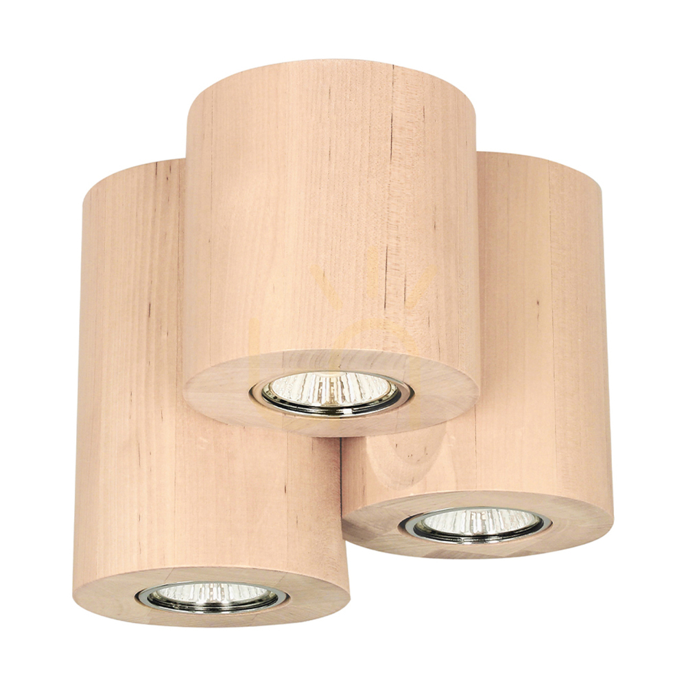 Wooddream Round Ceiling Light, 3xGU10, Max. 6W, Birch, Ø18 cm