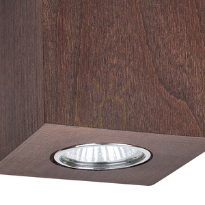 Wooddream Square Ceiling Light, 1xGU10, Max. 6W, Beech and Walnut Wood, 10 cm small 1