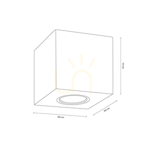 Wooddream Square Ceiling Light, 1xGU10, Max. 6W, Beech and Walnut Wood, 10 cm small 2