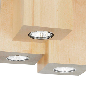 Wooddream Square Ceiling Light, 3xGU10, Max. 6W, Birch, 20 cm small 1