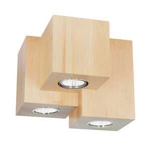 Wooddream Square Ceiling Light, 3xGU10, Max. 6W, Birch, 20 cm small 0