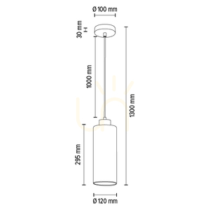Zefir Pendant Light, 1xE27, Max. 60W, Oiled Oak / Transparent PVC Cable / White Glass Shade, Ø12 cm small 4