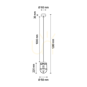 Netuno Pendant Light 1xE27 Max. 60W Stained Pine Gray/Black Metal/Black PVC Cable/Silver Metal Shade Ø15 cm small 3