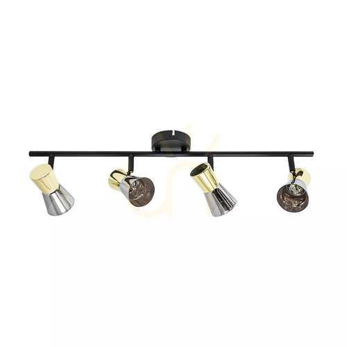 Check Zuma Line CENTO TK220532-4BG Black and Gold Ceiling Light, 4×G9, 64 cm