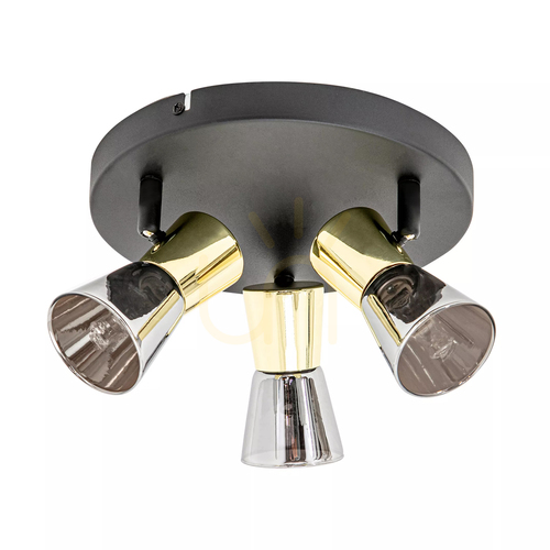 Check CENTO CK220532-3BG Ceiling Light, Black, 3xG9