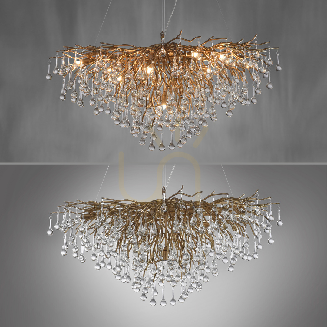 Show ICICLE 2192-11 Brass Pendant Light, 10xG9 ICICLE 2192-11 Brass Pendant Light, 10xG9