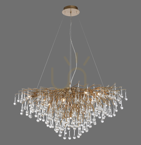 Check ICICLE 2192-11 Brass Pendant Light, 10xG9