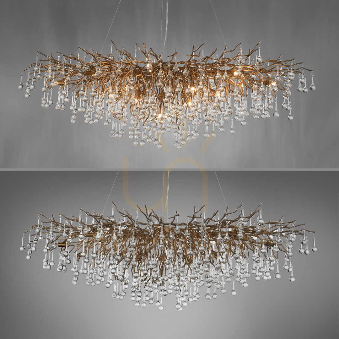 Show ICICLE 2031-11 Brass Pendant Light, 15xG9 ICICLE 2031-11 Brass Pendant Light, 15xG9