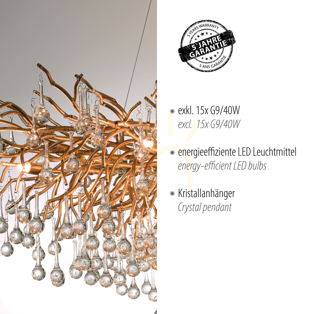 Show ICICLE 2031-11 Brass Pendant Light, 15xG9 ICICLE 2031-11 Brass Pendant Light, 15xG9