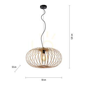 RACOON 11409-79 Wood Pendant Light, 1xE27 small 7