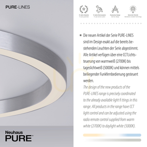 Paul Neuhaus PURE Lines Round 6306-95 ceiling light, silver, 1xLED small 4