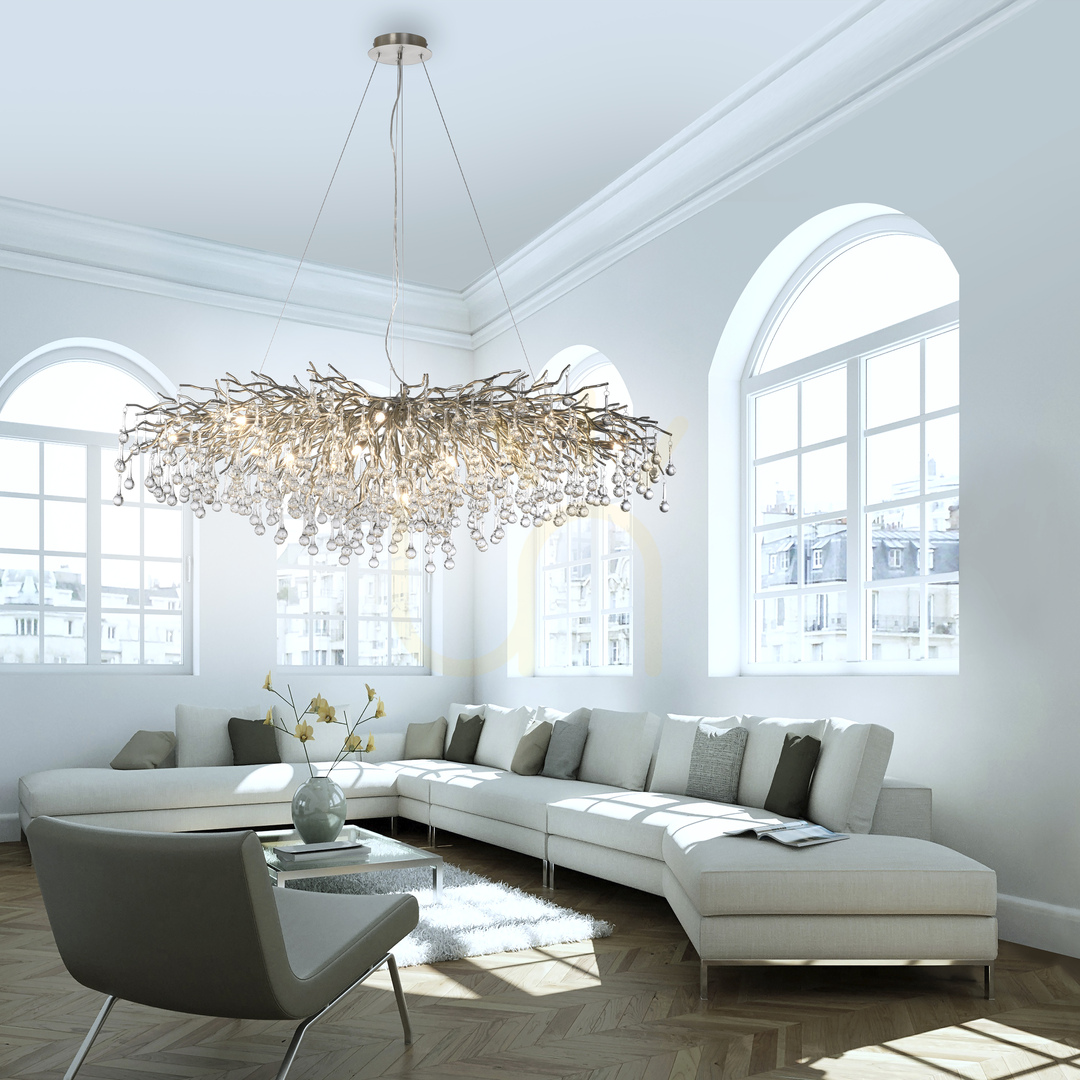 Check ICICLE 2031-55 Pendant Light, Silver, 15xG9 ICICLE 2031-55 Pendant Light, Silver, 15xG9