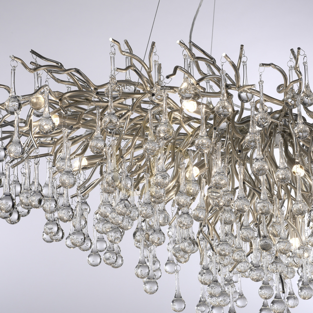 Display ICICLE 2031-55 Pendant Light, Silver, 15xG9 ICICLE 2031-55 Pendant Light, Silver, 15xG9