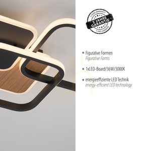 SEVENT 14117-78 Ceiling Light, Wood Finish, 1xLED small 4