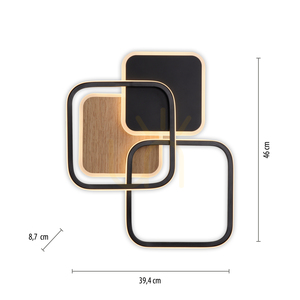 SEVENT 14117-78 Ceiling Light, Wood Finish, 1xLED small 8