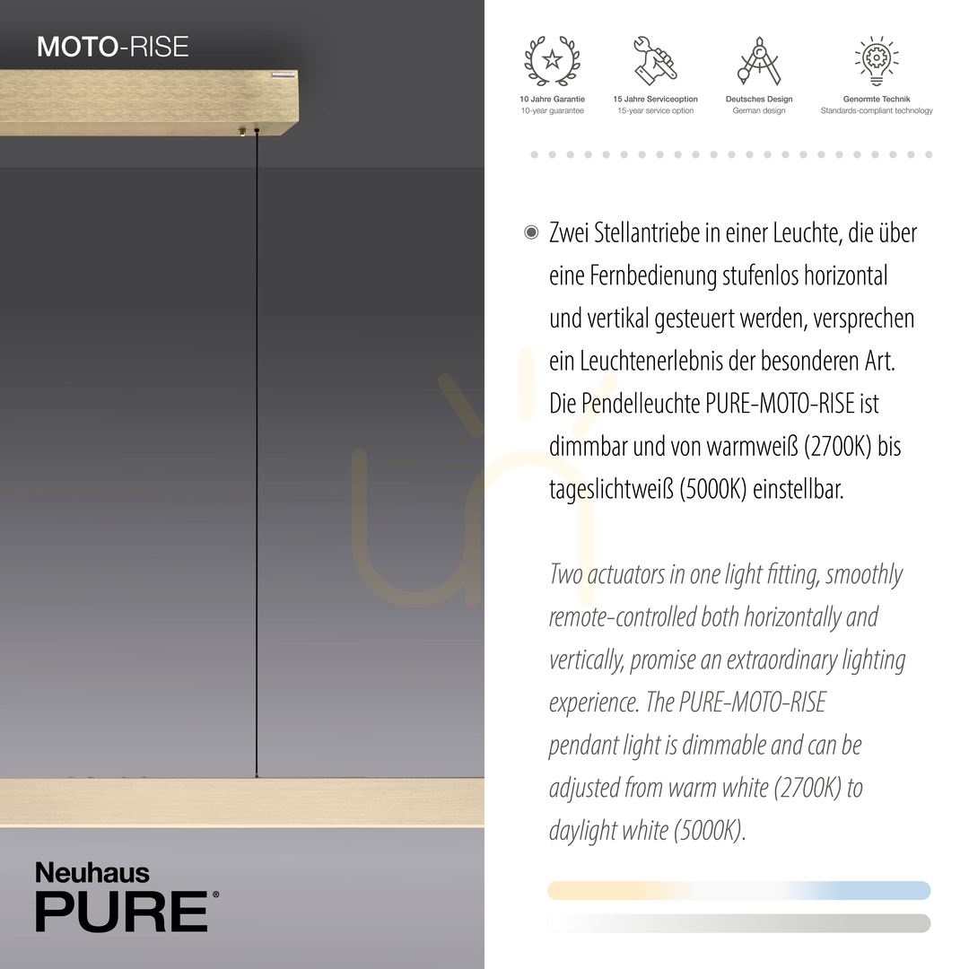 Show PURE-MOTO-RISE 2545-60 Gold 3xLED Pendant Light PURE-MOTO-RISE 2545-60 Gold 3xLED Pendant Light