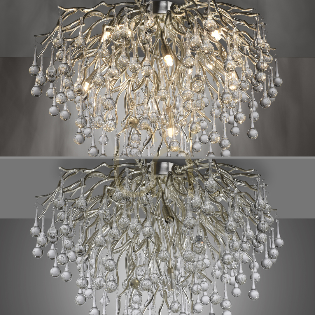 Show ICICLE 8091-55 Silver Ceiling Light, 9xG9 ICICLE 8091-55 Silver Ceiling Light, 9xG9