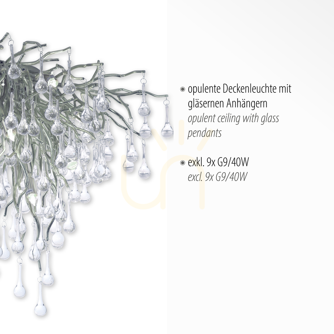 Display ICICLE 8091-55 Silver Ceiling Light, 9xG9 ICICLE 8091-55 Silver Ceiling Light, 9xG9