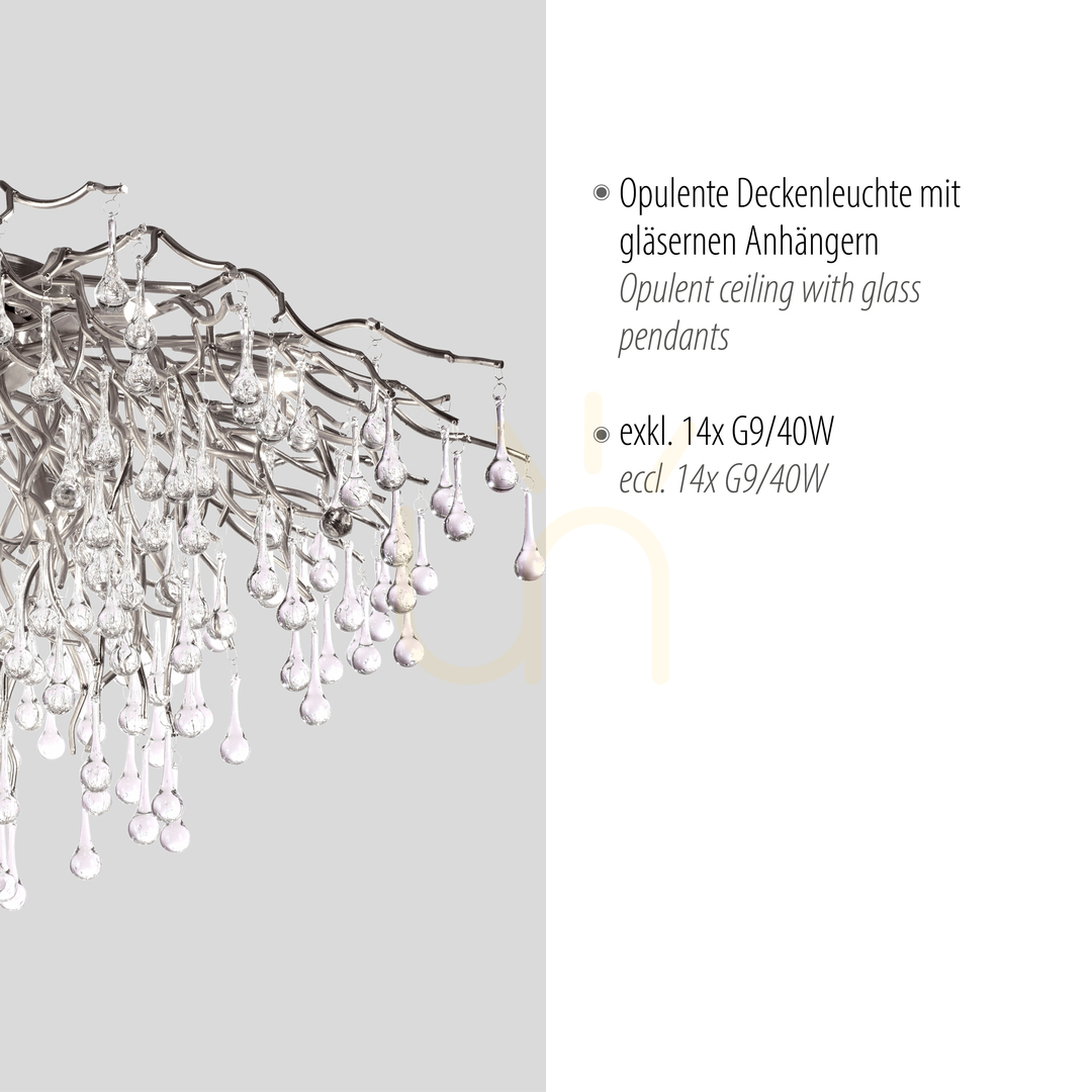 Display ICICLE 8092-55 Silver Ceiling Light, 14xG9 ICICLE 8092-55 Silver Ceiling Light, 14xG9