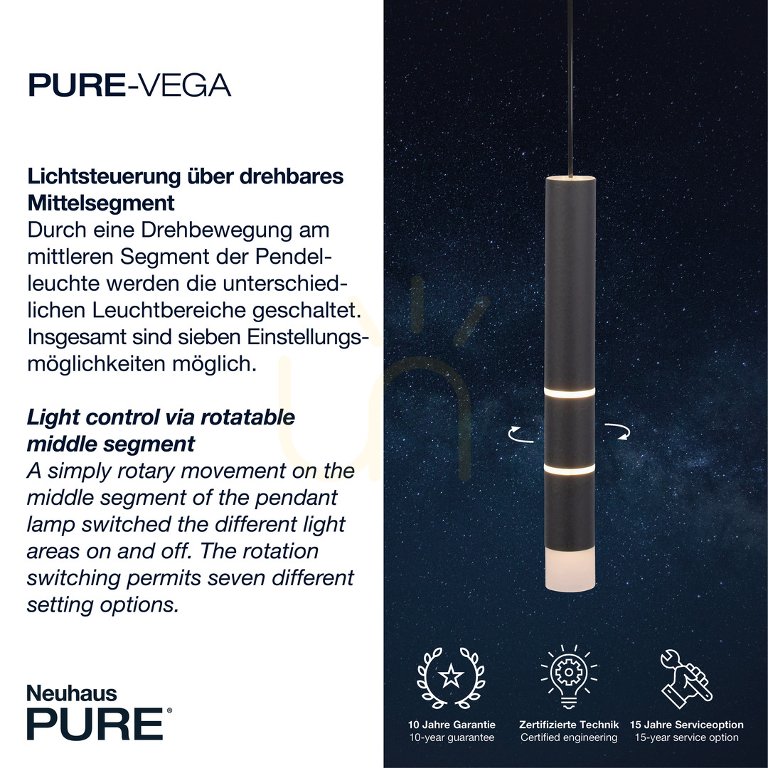 Display PURE-VEGA 2211-18 Black 4xLED Pendant Light PURE-VEGA 2211-18 Black 4xLED Pendant Light