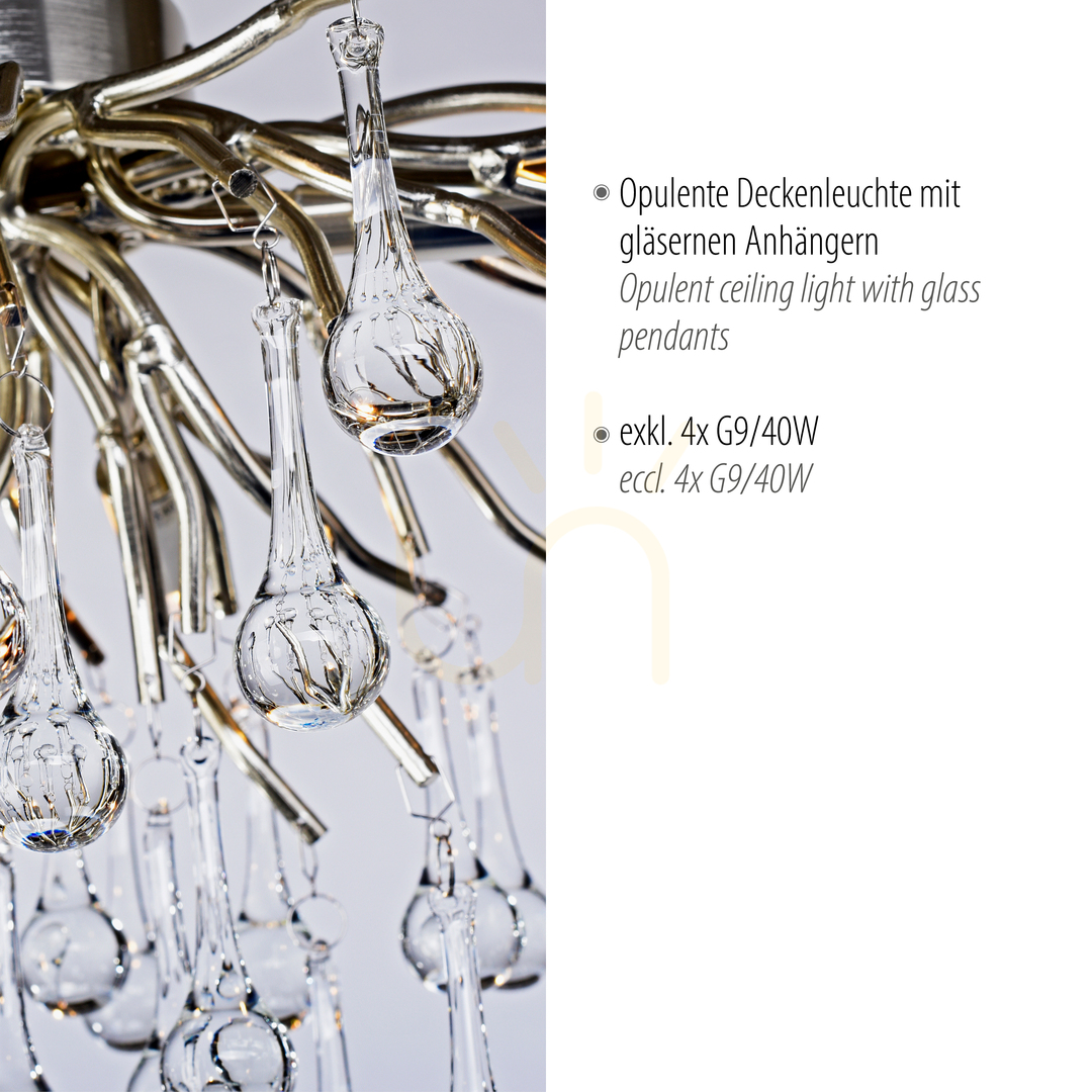 Display ICICLE 8090-55 Silver Ceiling Light, 4xG9 ICICLE 8090-55 Silver Ceiling Light, 4xG9