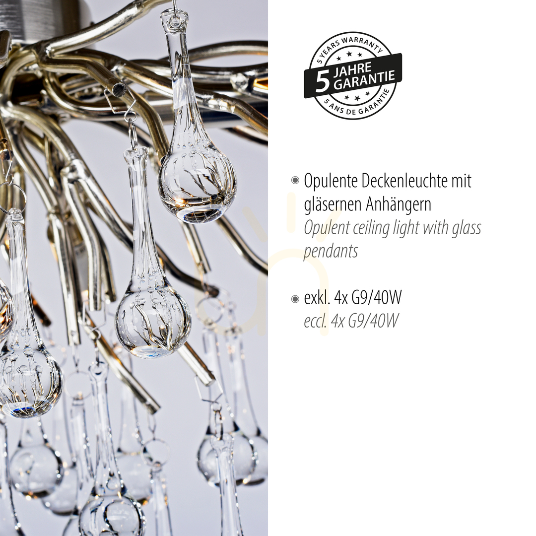 Show ICICLE 8090-55 Silver Ceiling Light, 4xG9 ICICLE 8090-55 Silver Ceiling Light, 4xG9