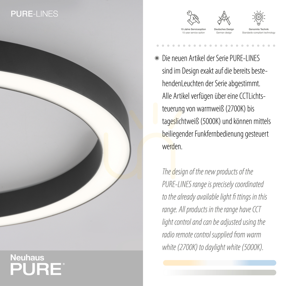 Display PURE-LINES 6309-13 Ceiling Light, Anthracite, 1xLED PURE-LINES 6309-13 Ceiling Light, Anthracite, 1xLED