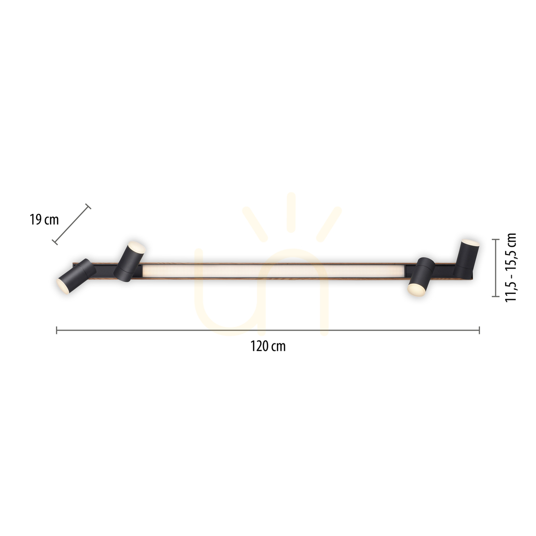 Display PURE-LINES 6121-79 Ceiling Light, Wood Finish, 5xLED PURE-LINES 6121-79 Ceiling Light, Wood Finish, 5xLED