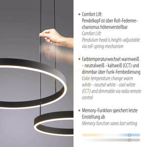 ESKO 2360-18 Black 2xLED Pendant Light small 3