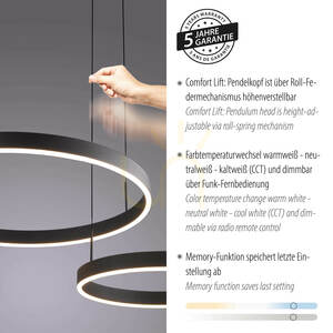 ESKO 2360-18 Black 2xLED Pendant Light small 4