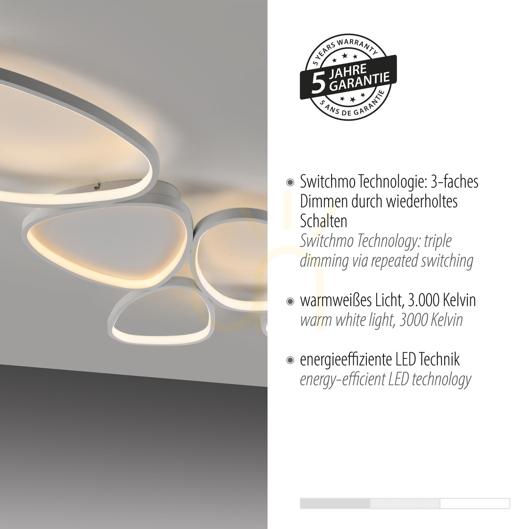 Show PEBBLES 14045-16 White Ceiling Light, 1xLED PEBBLES 14045-16 White Ceiling Light, 1xLED