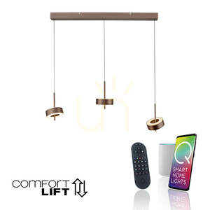 Q-ROTATE 2248-34 Brown 3xLED Pendant Light small 1