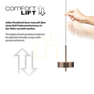 Q-ROTATE 2248-34 Brown 3xLED Pendant Light small 6