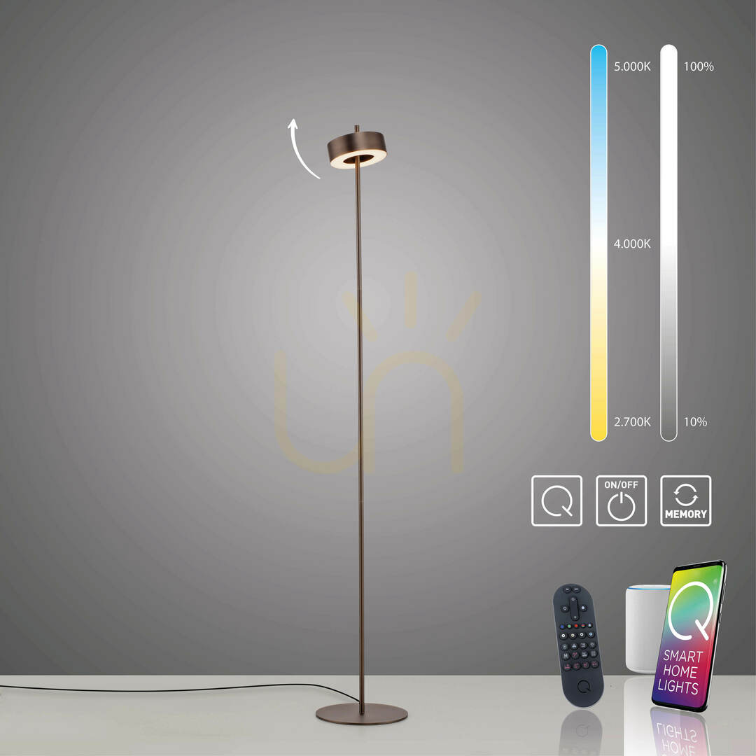View Q-ROTATE 324-34 Floor Lamp, Brown, 1xLED Q-ROTATE 324-34 Floor Lamp, Brown, 1xLED