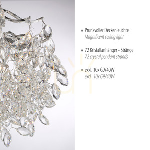 RICICLE 6053-17 Chrome Ceiling Light, 10xG9 small 3