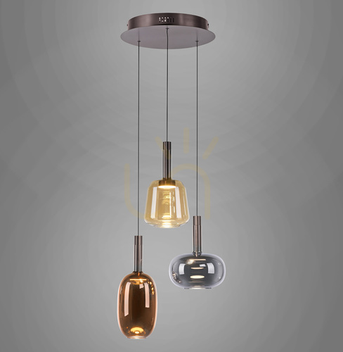 Check IRIDES 2679-70 Multicolor 3xLED Pendant Light