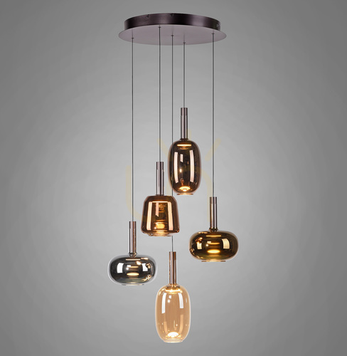 Check IRIDES 2682-70 Multicolor 5xLED Pendant Light