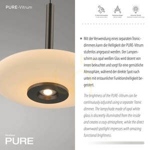 PURE VITRUM 2053-34 Brown 2xLED Pendant Light small 3