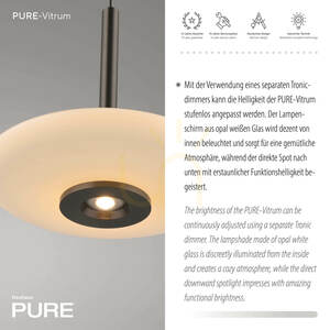 PURE VITRUM 2053-34 Brown 2xLED Pendant Light small 4