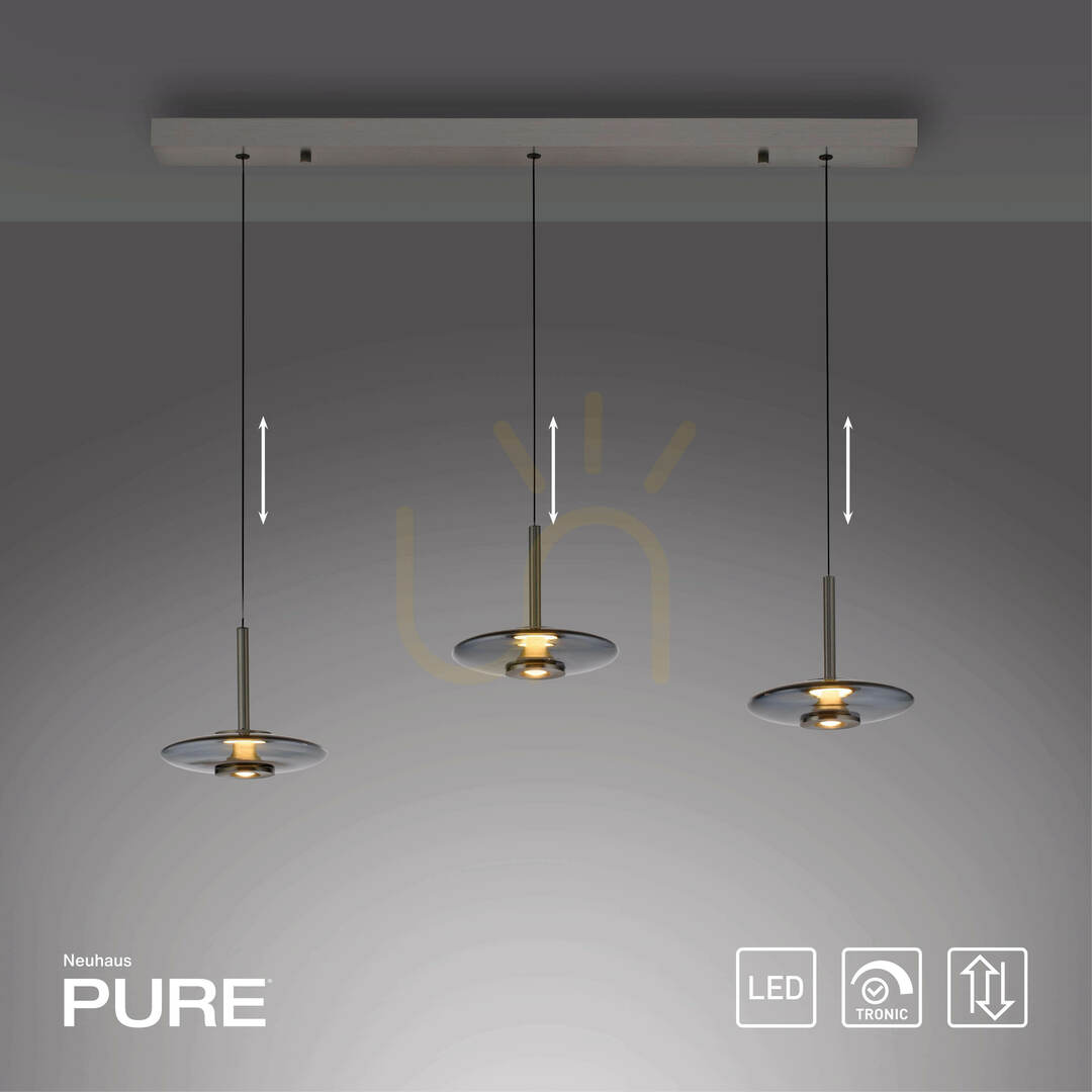 View PURE VITRUM 2083-15 Gray 6xLED Pendant Light PURE VITRUM 2083-15 Gray 6xLED Pendant Light