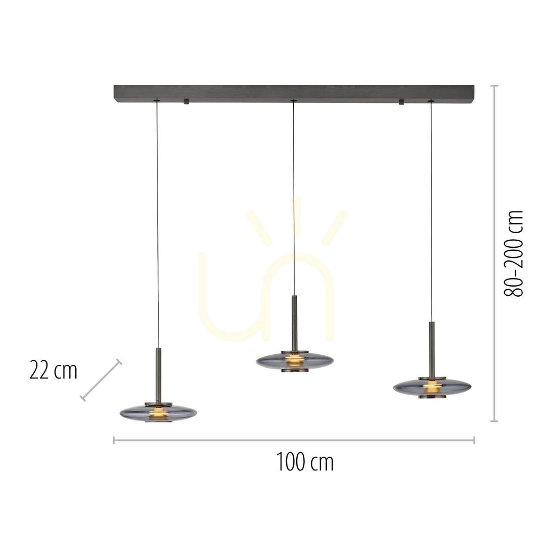 Show PURE VITRUM 2083-15 Gray 6xLED Pendant Light PURE VITRUM 2083-15 Gray 6xLED Pendant Light